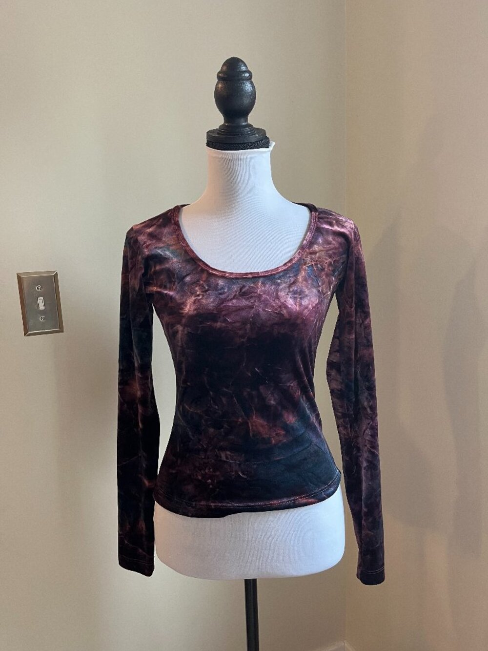 Vintage & RARE Betsey Johnson Stretch Velvet Tie Dye Top